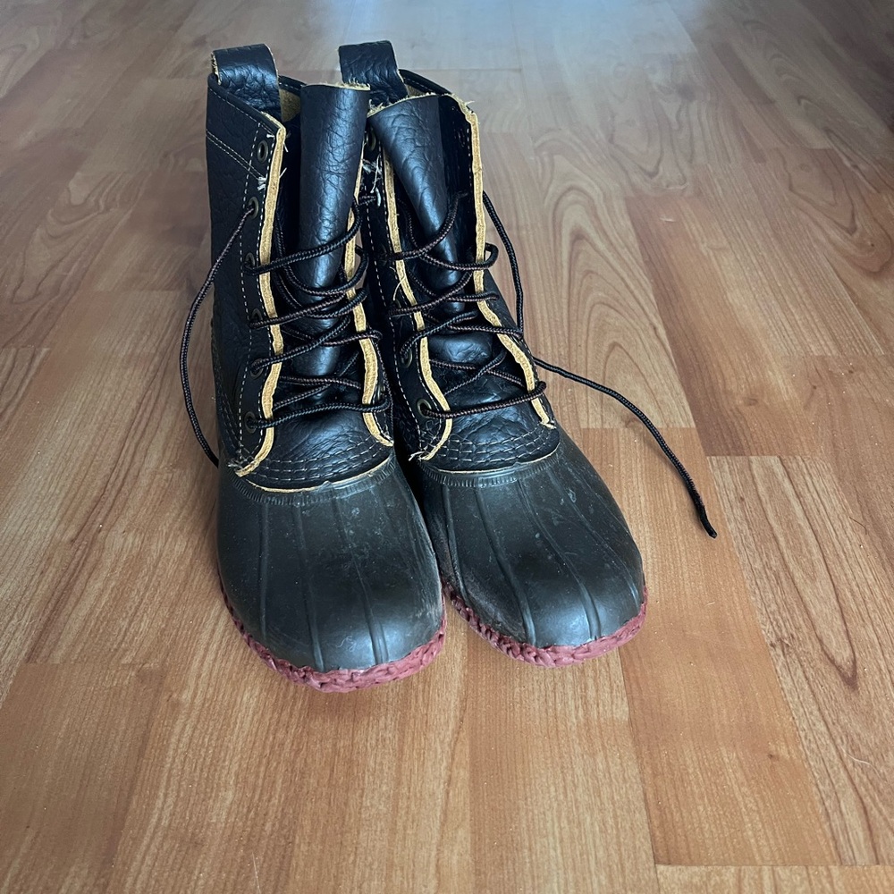 L.L. Bean Bison Brown Red Sole Duck Boots